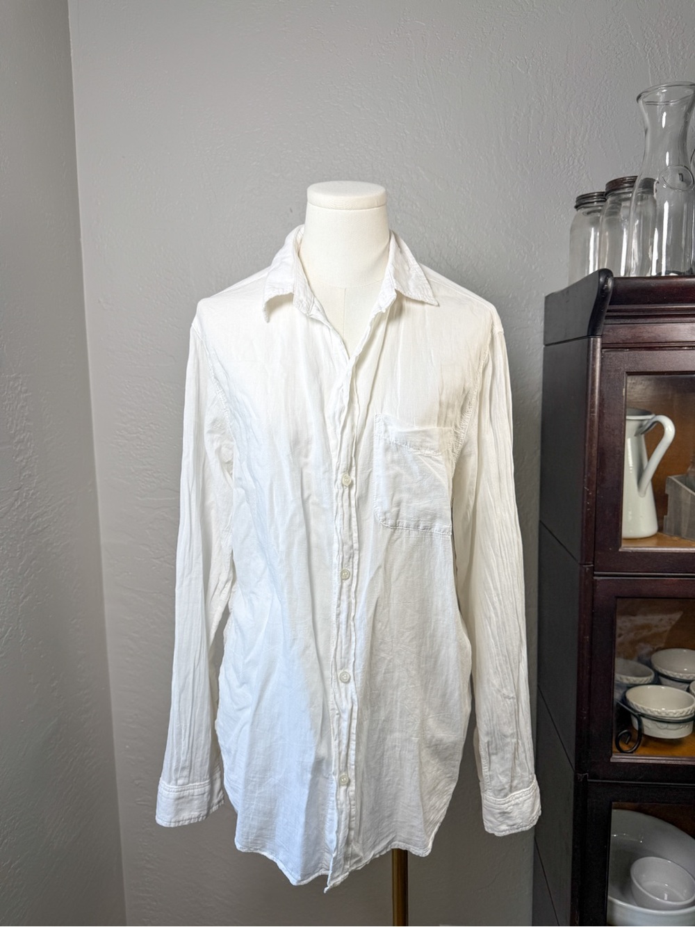 Current/Elliott White Cotton Button Down Shirt Relaxed Fit Size 2 (S)
